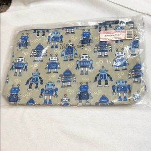 Thirty-One Zipper Pouch playful Robots